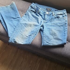 Seven7 Light Blue Wide Leg Jeans with Subtle Fade
